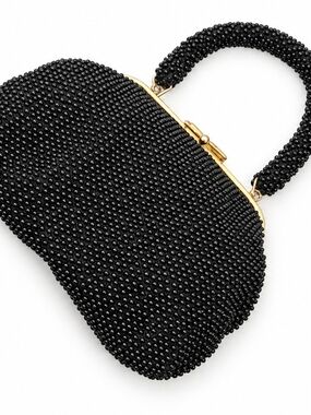 Rare Vintage John Wind Bags by Debbie Reversible Black & White Beaded Purse 🔥